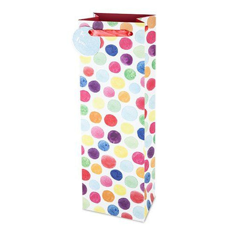 Watercolor Dot - Single Wine Bag
