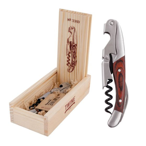 Twine - Double Hinged Corkscrew w/ wooden gift box
